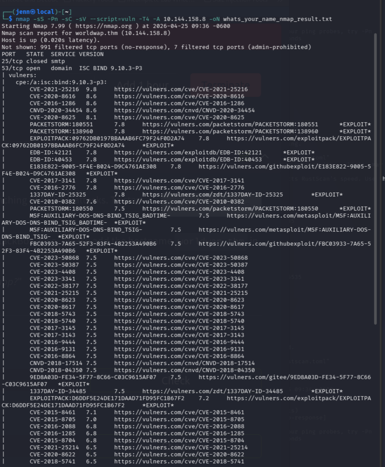 nmap full scan results